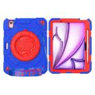 For iPad Air 11 2024 Spider Rotation Handle Silicone Hybrid PC Tablet Case(Red Blue) - 1