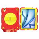 For iPad Air 11 2024 Spider Hand Grip Turntable Stand Tablet Case(Yellow Red) - 1