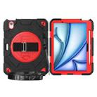 For iPad Air 11 2024 Spider Hand Grip Turntable Stand Tablet Case(Black Red) - 1