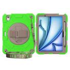 For iPad Air 11 2024 Spider Hand Grip Turntable Stand Tablet Case(Coffee Green) - 1