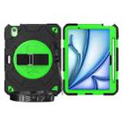 For iPad Air 11 2024 Spider Hand Grip Turntable Stand Tablet Case(Black Green) - 1