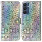 For Samsung Galaxy M35 Colorful Magnetic Buckle Leather Phone Case(Silver) - 1