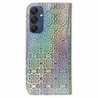 For Samsung Galaxy M35 Colorful Magnetic Buckle Leather Phone Case(Silver) - 3
