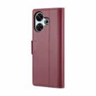 For Redmi 13 CaseMe 023 Butterfly Buckle Litchi Texture RFID Anti-theft Leather Phone Case(Wine Red) - 3