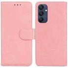 For Samsung Galaxy M35 Skin Feel Pure Color Flip Leather Phone Case(Pink) - 1