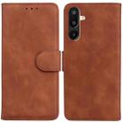 For Samsung Galaxy M16 5G / F16 5G / M36 5G Skin Feel Pure Color Flip Leather Phone Case(Brown) - 1