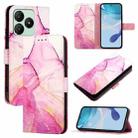 For Wiko T20 PT003 Marble Pattern Flip Leather Phone Case(Pink Purple Gold) - 1