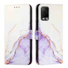 For BLU View 5 Pro PT003 Marble Pattern Flip Leather Phone Case(White Purple) - 2