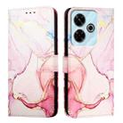 For Redmi 13 4G PT003 Marble Pattern Flip Leather Phone Case(Rose Gold) - 2