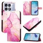 For Redmi K70 Ultra 5G Global PT003 Marble Pattern Flip Leather Phone Case(Pink Purple Gold) - 1