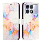 For Redmi K70 Ultra 5G Global PT003 Marble Pattern Flip Leather Phone Case(Galaxy Marble White) - 3