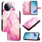 For Redmi K80 / K80 Pro PT003 Marble Pattern Flip Leather Phone Case(Pink Purple Gold) - 1