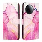 For Redmi K80 / K80 Pro PT003 Marble Pattern Flip Leather Phone Case(Pink Purple Gold) - 2