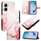 For Redmi Turbo 4 PT003 Marble Pattern Flip Leather Phone Case(Rose Gold) - 1