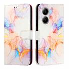 For Redmi Turbo 4 PT003 Marble Pattern Flip Leather Phone Case(Galaxy Marble White) - 3