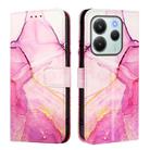 For Redmi Note 14 4G 164.84mm PT003 Marble Pattern Flip Leather Phone Case(Pink Purple Gold) - 2