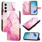 For Samsung Galaxy S24 FE 5G PT003 Marble Pattern Flip Leather Phone Case(Pink Purple Gold) - 1