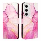 For Samsung Galaxy S24 FE 5G PT003 Marble Pattern Flip Leather Phone Case(Pink Purple Gold) - 2