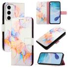 For Samsung Galaxy S24 FE 5G PT003 Marble Pattern Flip Leather Phone Case(Galaxy Marble White) - 1