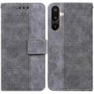 For Samsung Galaxy M16 5G / F16 5G / M36 5G Geometric Embossed Leather Phone Case(Grey) - 1