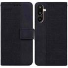 For Samsung Galaxy M16 5G / F16 5G / M36 5G Geometric Embossed Leather Phone Case(Black) - 1