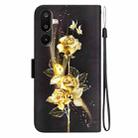 For Samsung Galaxy M16 5G / F16 5G / M36 5G Crystal Texture Colored Drawing Leather Phone Case(Gold Butterfly Rose) - 3