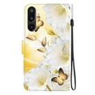 For Samsung Galaxy M16 5G / F16 5G / M36 5G Crystal Texture Colored Drawing Leather Phone Case(Gold Butterfly Epiphyllum) - 3
