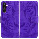 For Samsung Galaxy M16 5G / F16 5G / M36 5G Tiger Embossing Pattern Flip Leather Phone Case(Purple) - 1