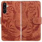 For Samsung Galaxy M16 5G / F16 5G / M36 5G Tiger Embossing Pattern Flip Leather Phone Case(Brown) - 1