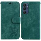For Samsung Galaxy M35 Little Tiger Embossed Leather Phone Case(Green) - 1