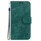 For Samsung Galaxy M35 Little Tiger Embossed Leather Phone Case(Green) - 2