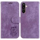 For Samsung Galaxy M16 5G / F16 5G / M36 5G Little Tiger Embossed Leather Phone Case(Purple) - 1