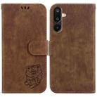 For Samsung Galaxy M16 5G / F16 5G / M36 5G Little Tiger Embossed Leather Phone Case(Brown) - 1