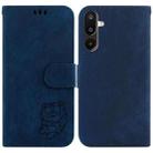 For Samsung Galaxy M16 5G / F16 5G / M36 5G Little Tiger Embossed Leather Phone Case(Dark Blue) - 1