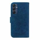 For Samsung Galaxy M35 Butterfly Rose Embossed Leather Phone Case(Blue) - 3