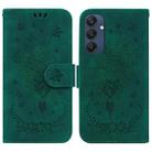 For Samsung Galaxy M35 Butterfly Rose Embossed Leather Phone Case(Green) - 1