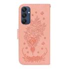 For Samsung Galaxy M35 Butterfly Rose Embossed Leather Phone Case(Pink) - 3
