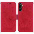 For Samsung Galaxy M16 5G / F16 5G / M36 5G Butterfly Rose Embossed Leather Phone Case(Red) - 1