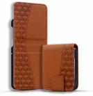 For Samsung Galaxy Z Flip5 Diamond Buckle Leather Phone Case with Lanyard(Brown) - 1