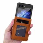 For Samsung Galaxy Z Flip5 Diamond Buckle Leather Phone Case with Lanyard(Brown) - 2