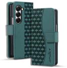 For Samsung Galaxy Z Fold6 Diamond Buckle Leather Phone Case with Lanyard(Green) - 1