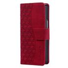 For Samsung Galaxy Z Fold6 Diamond Buckle Leather Phone Case with Lanyard(Wine Red) - 2