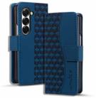 For Samsung Galaxy Z Fold6 Diamond Buckle Leather Phone Case with Lanyard(Royal Blue) - 1