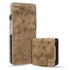 For Samsung Galaxy Z Flip6 Cartoon Sakura Cat Embossed Leather Phone Case(Brown) - 1