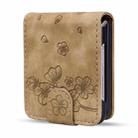 For Samsung Galaxy Z Flip6 Cartoon Sakura Cat Embossed Leather Phone Case(Brown) - 2