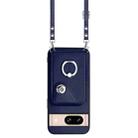 For Google Pixel 8 Organ Card Bag Ring Holder Phone Case with Long Lanyard(Blue) - 2