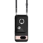 For Google Pixel 8a Organ Card Bag Ring Holder Phone Case with Long Lanyard(Black) - 2