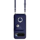 For Google Pixel 10 / 10 Pro Organ Card Bag Ring Holder Phone Case with Long Lanyard(Blue) - 2