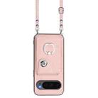 For Google Pixel 10 / 10 Pro Organ Card Bag Ring Holder Phone Case with Long Lanyard(Pink) - 2
