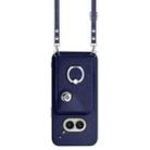 For Nothing Phone 2a Organ Card Bag Ring Holder Phone Case with Long Lanyard(Blue) - 2